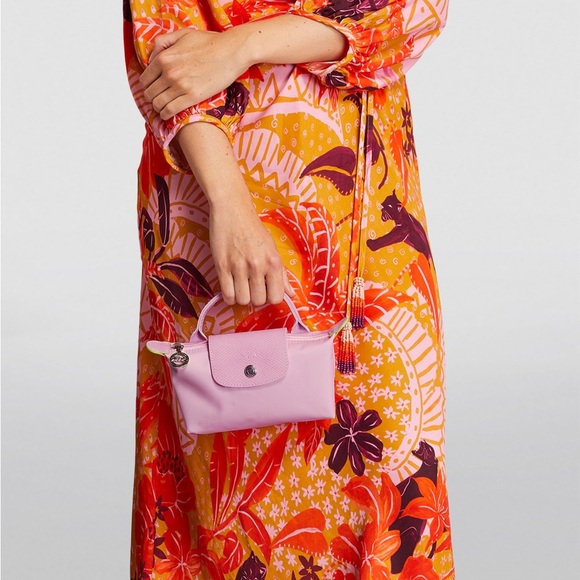 LONGCHAMP Mini Le Pliage Green Top-Handle Bag + Strap - Peony Pink *RARE* - Picture 5 of 9